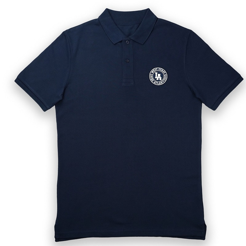 Polo Homme Brodé Navy West Coast, L. A Loire Atlantique, Nantes, 44, La Baule.