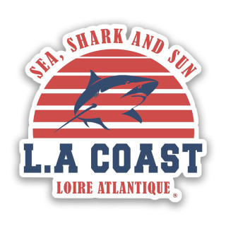 Sticker Sea Shark & Sun, L.A Loire Atlantique, Requins, Plage, West Coast, La Baule, autocollant, Nantes, 44.