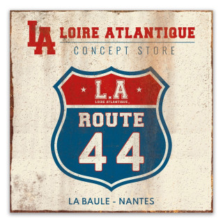 Plaque Déco Route 44, L.A Loire Atlantique, vintage, La Baule, Décoration, Nantes, West Coast.