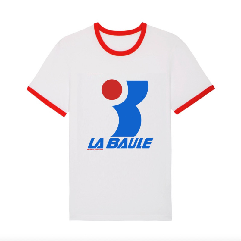 T-Shirt Vintage Red White L.A Baule, L.A Loire Atlantique, années 80, concept, design, souvenirs, West Coast, été, 44.